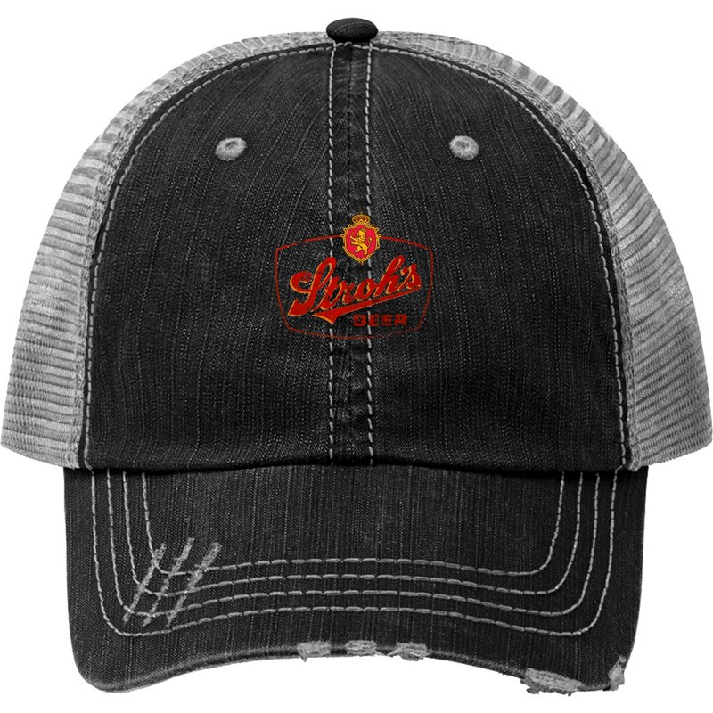 Strohs Beer Trucker Hat with Mesh Backing — Baseball Cap
