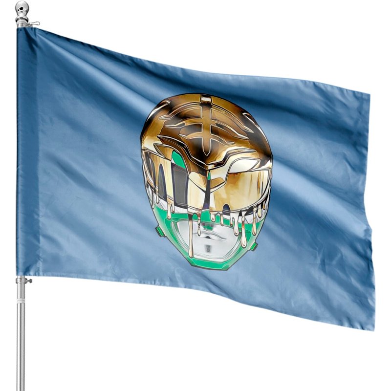 Drapeaux de Maison - Mighty Morphin Power Rangers Vert à Blanc — Drapeaux décoratifs