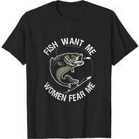 T-shirt Fish Want Me Women Fear Me pour hommes — T-shirts pour hommes