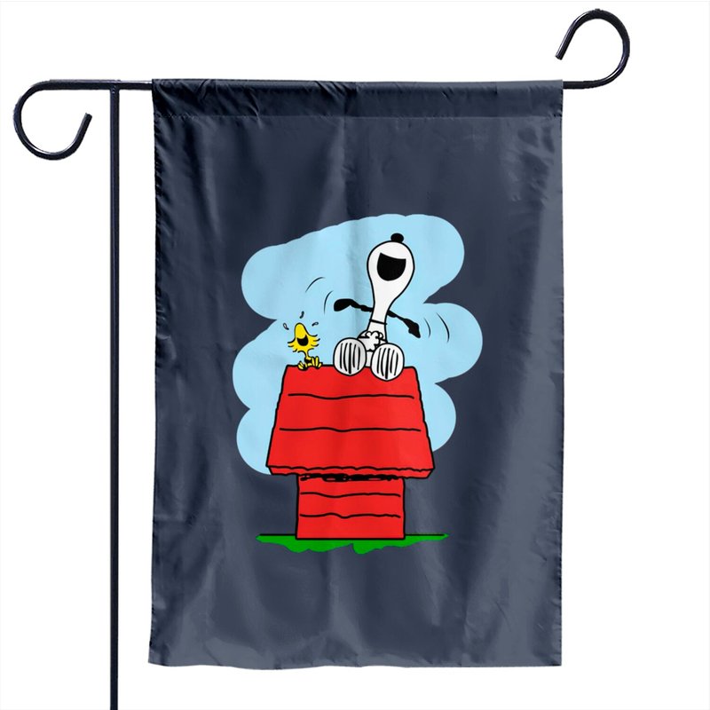 Snoopy and Woodstock Laugh Garden Flag — Decorative Flags