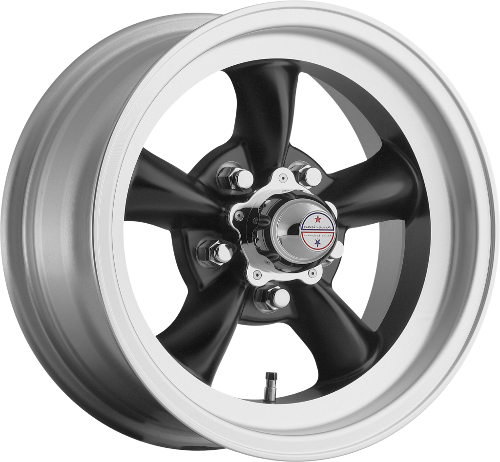 American Racing Vintage VN105 Torq Thrust D Roues Noir Satiné 15X7 -6mm Déport 5X127 BP