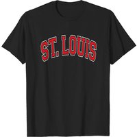 T-shirt pour hommes St Louis Missouri style universitaire texte rouge — T-shirts pour hommes
