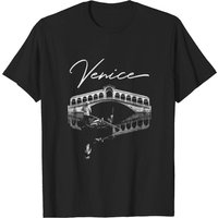 T-shirt Venice Italie pour hommes en noir — T-shirts pour hommes