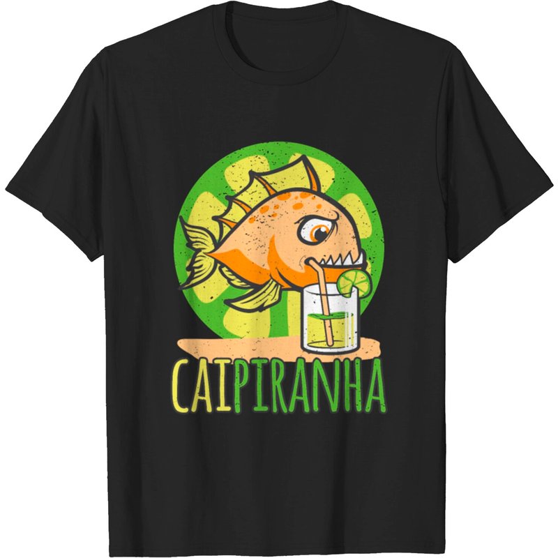 T-shirt Caipirinha Cocktail Lime Gin Piranha pour hommes