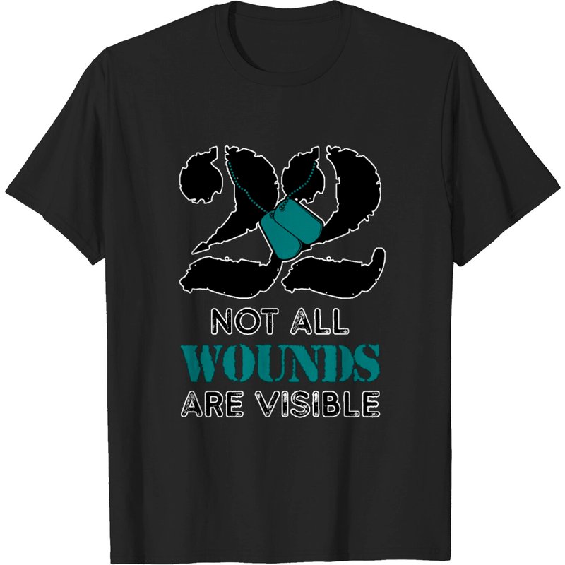 T-shirt pour hommes Mois de sensibilisation au PTSD 22 Soutien aux vétérans