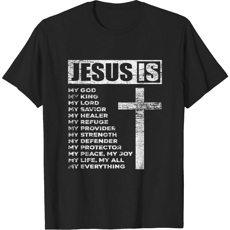 T-shirt Jésus Dieu pour hommes en noir — T-shirts pour hommes