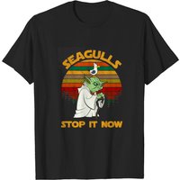 T-shirt Seagulls Stop It Now pour hommes en noir — T-shirts pour hommes