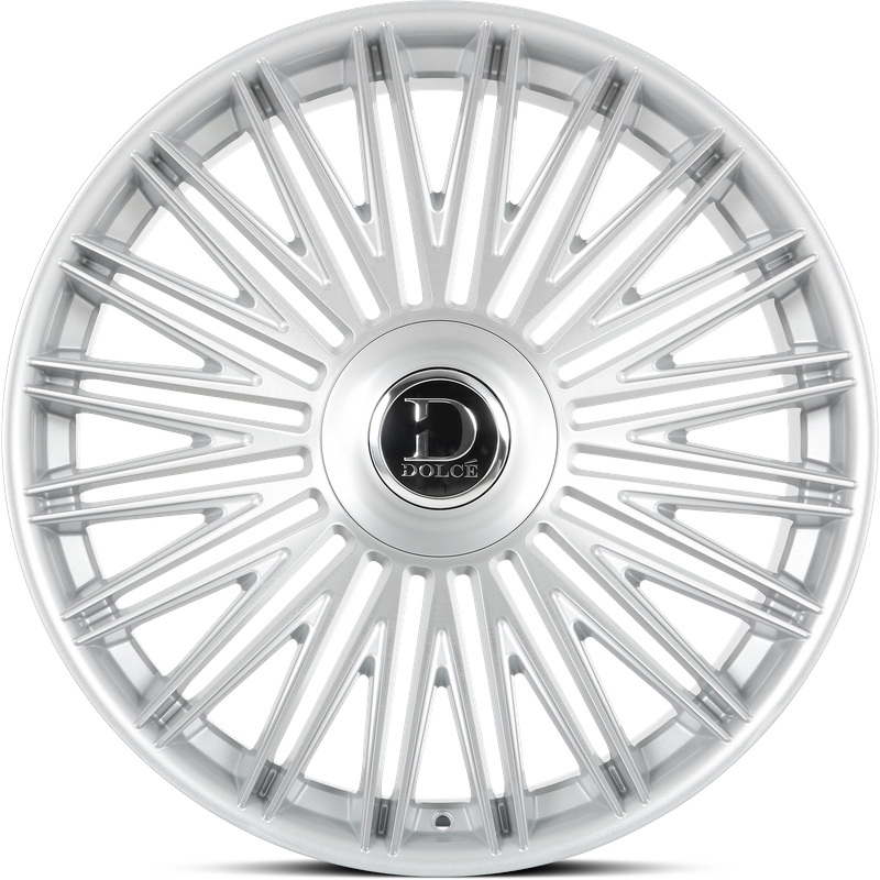 Dolce Luxury Vulto Glossy Silver Brush Face Wheels 24x9 6x135 — Wheels & Rims