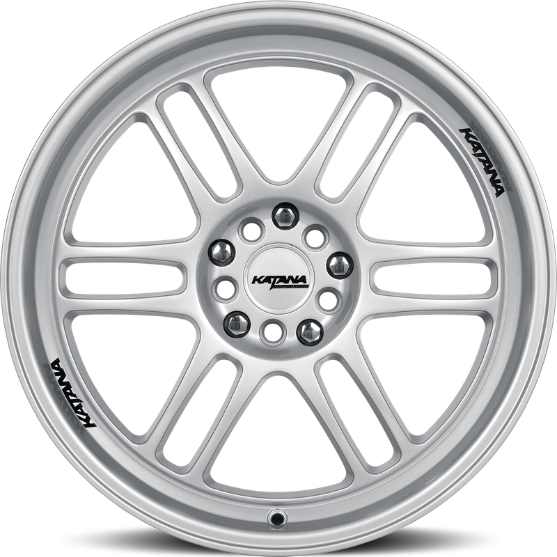 Katana Racing KR02 Gloss Silver Wheels - 17x7.5 - 4x100 - 40 Offset — Wheels & Rims