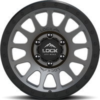 Lock Offroad Yosemite Matte Grey Wheels with Black Ring - 17x9 — Wheels & Rims