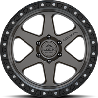 Lock Offroad Olympus Matte Grey Wheel with Matte Black Ring - 17x9 — Wheels & Rims