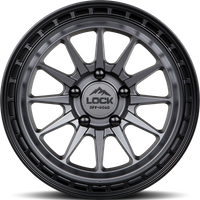 Lock Offroad Baja Matte Grey Wheel with Matte Black Ring - 17x8
