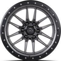 Roues Lock Offroad Krawler Gris Mat avec Anneau Noir - 17x9