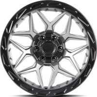 Lock Offroad Matrix Matte Grey Wheels with Matte Black Ring - 17x9 — Wheels & Rims