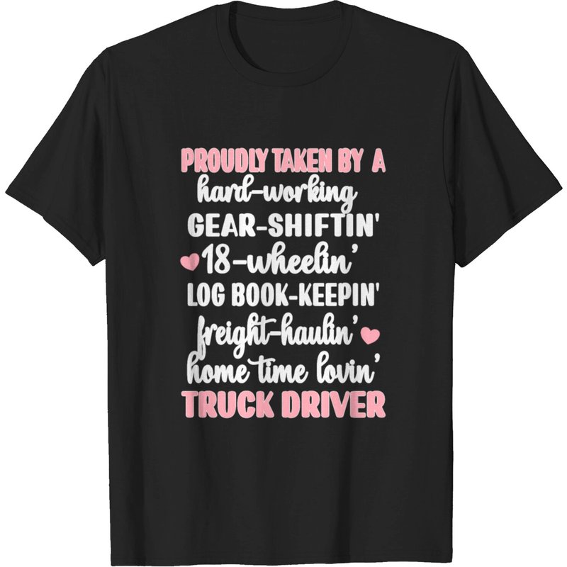 Proud Truckers Wife Gifts Truck Driver Girlfriend T-shirt for Men — Mens T Shirts