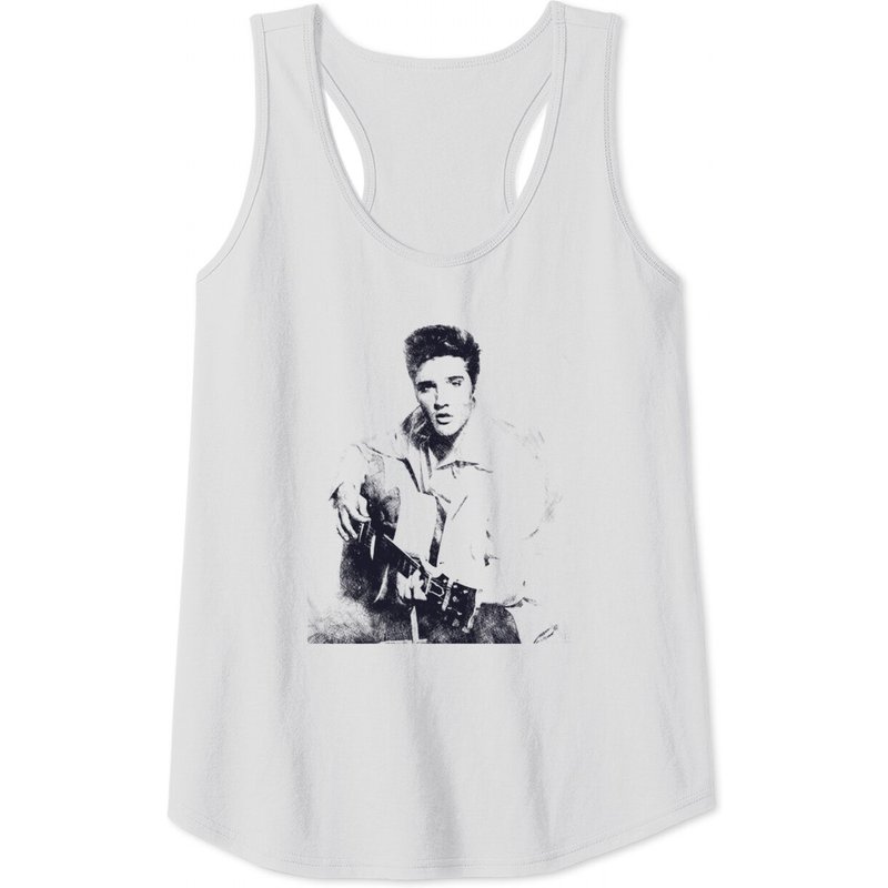 Elvis Presley Portrait Tank Tops for Men in Dark Grey