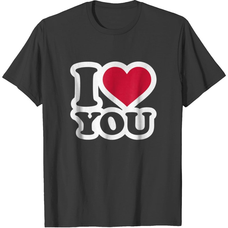 T-Shirt Je t'aime pour hommes en noir — T-shirts pour hommes