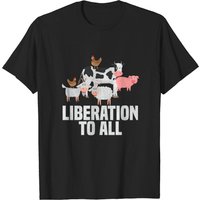 Liberation To All Vegan Vegetarian Food Animal T-shirt for Men — Mens T Shirts