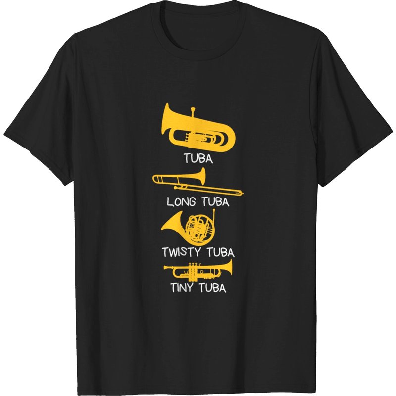T-shirt amusant Types de tubas pour hommes