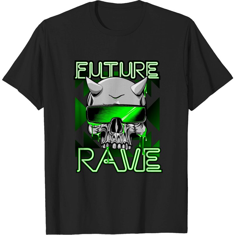 T-shirt Skull Future Rave Lunettes pour Hommes — T-shirts pour hommes