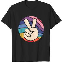 T-shirt pour hommes avec signe de paix hippie vintage des années 70