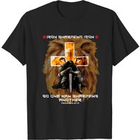 T-shirt graphique Lion Judah Croix Iron Sharpens Iron pour hommes — T-shirts pour hommes
