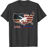 T-shirt pour hommes USA Wrestling en noir — T-shirts pour hommes