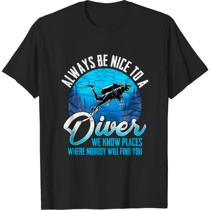 T-shirt Scuba Diving Always Be Nice To A Diver pour hommes — T-shirts pour hommes