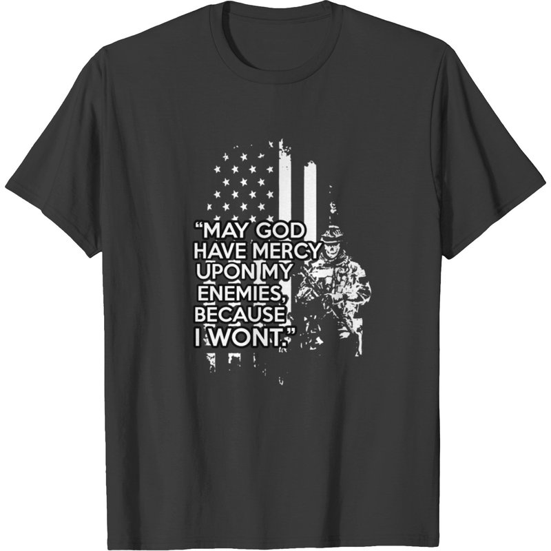 T-shirt May God Have Mercy pour hommes en noir — T-shirts pour hommes