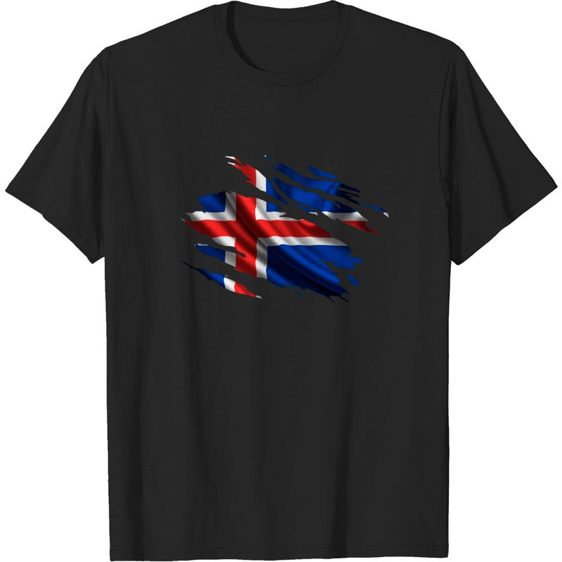 Iceland Ripped Flag T-shirt for Men