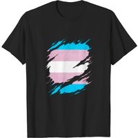 Transgender Pride Flag Ripped Reveal T-shirt for Men — Mens T Shirts