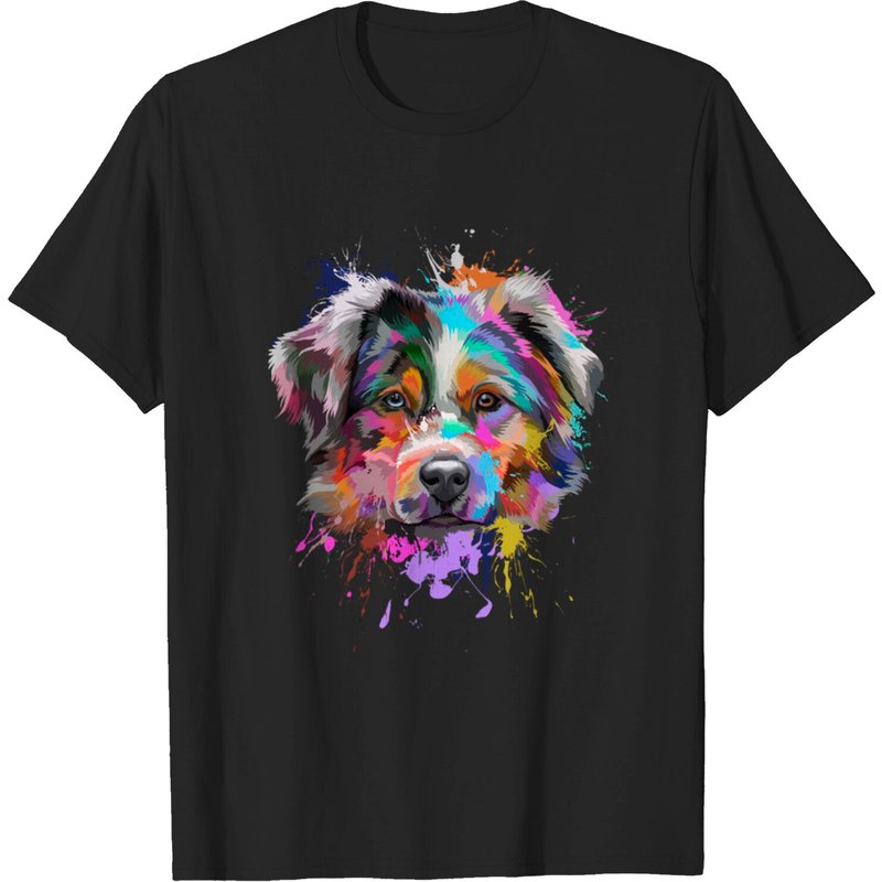 Splash Art Australian Shepherd T-Shirt for Men