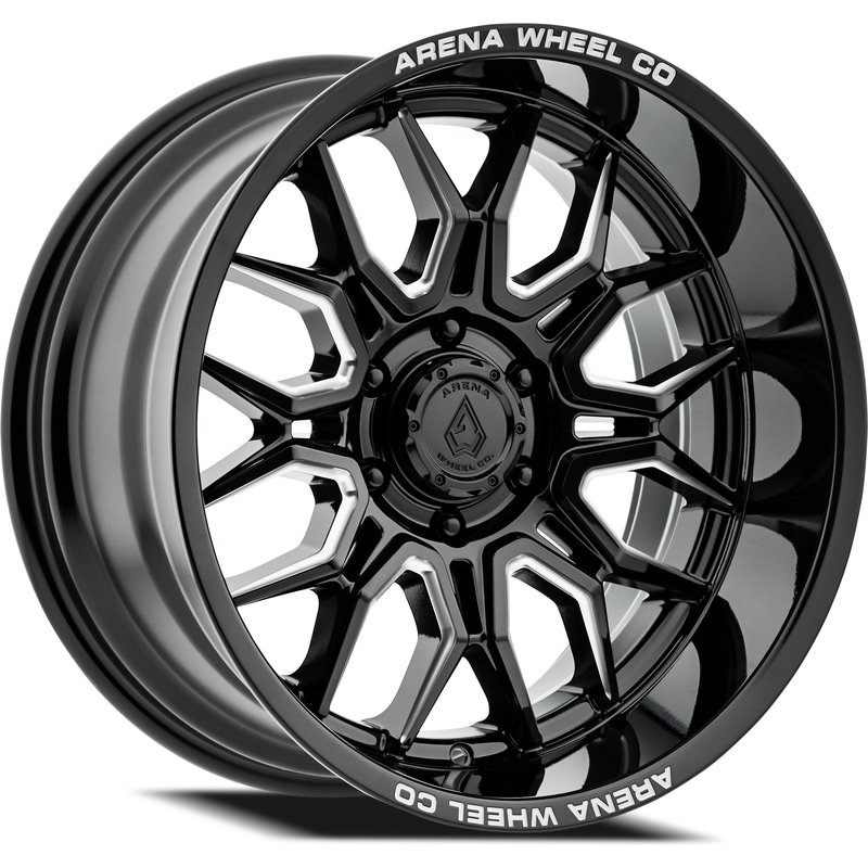 Roues Arena Violator Gloss Black Milled - 20x10 - Motif de boulon 8x170 — Roues et jantes