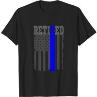T-shirt Policier Drapeau USA Retraité pour Hommes