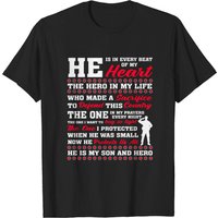 T-shirt He Is In Every Beat Of My Heart Son Veteran pour hommes — T-shirts pour hommes