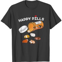 T-shirt Happy Pill Cochon d'Inde pour hommes en noir