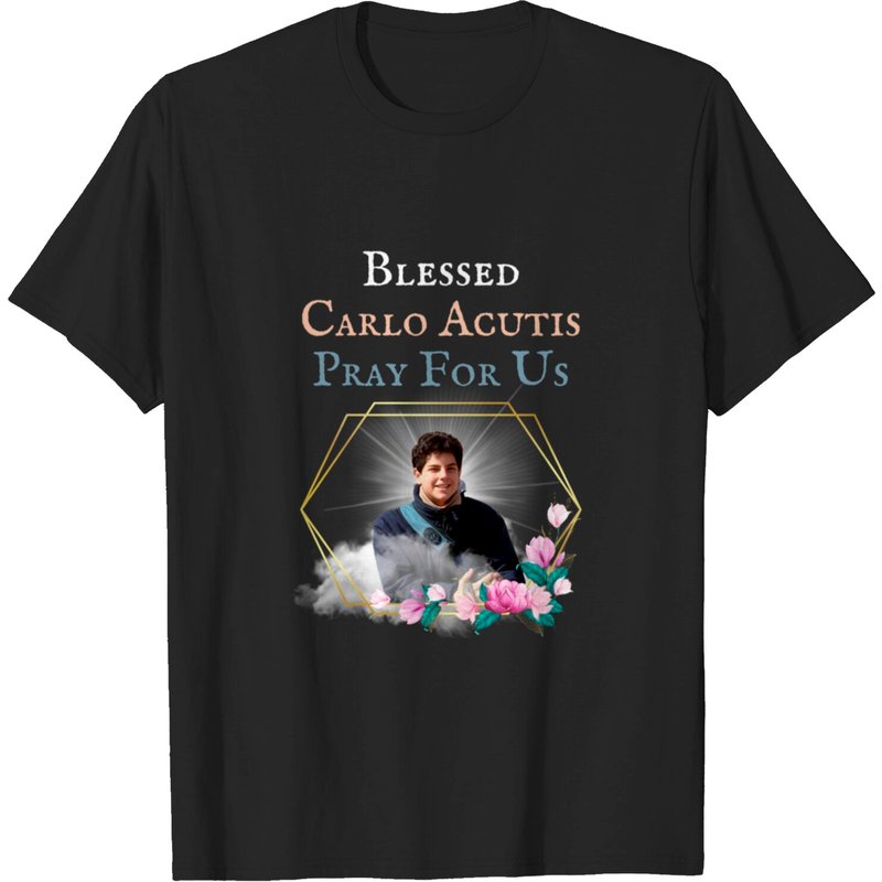 T-shirt catholique pour hommes Blessed Carlo Acutis Pray For Us — T-shirts pour hommes