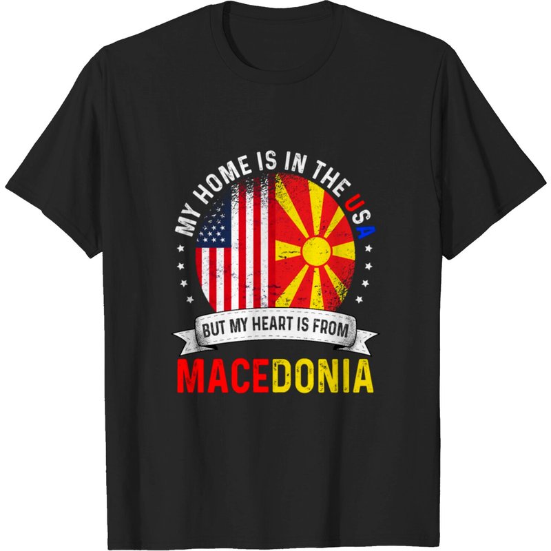 T-shirt Racines Américaines Macédoniennes pour Hommes — T-shirts pour hommes