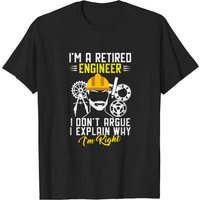T-shirt Retired Engineer pour hommes en noir — T-shirts pour hommes