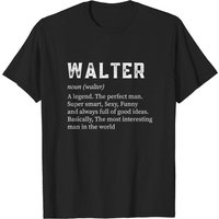 Mens Walter Name T-shirt for Men in Black — Mens T Shirts