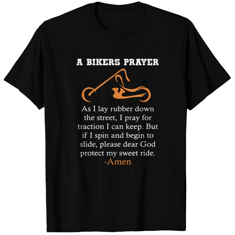 T-shirt Prière des Motards : En Posant du Caoutchouc sur la Route — T-shirts pour hommes