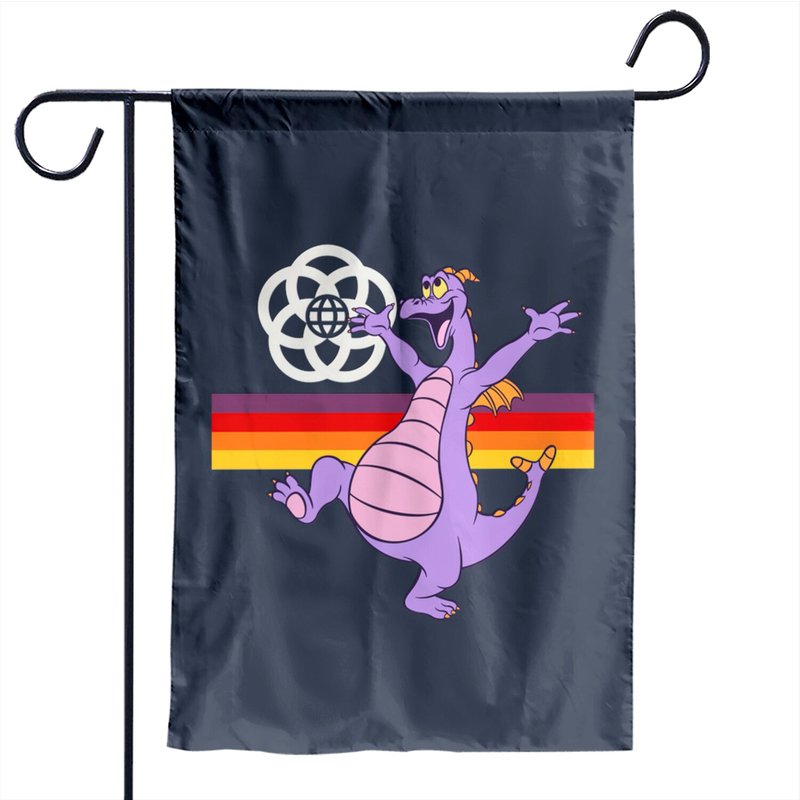 Petit Dragon Violet Heureux de l'Imagination - Figment Drapeau de Jardin — Drapeaux décoratifs
