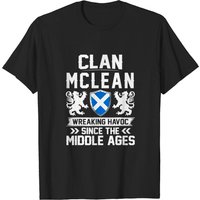 T-shirt Clan McLean Famille Écossaise pour Hommes en Noir — T-shirts pour hommes