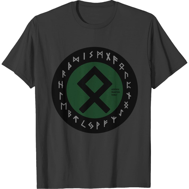 Green Othala Futhark Rune Symbol T-Shirt for Men