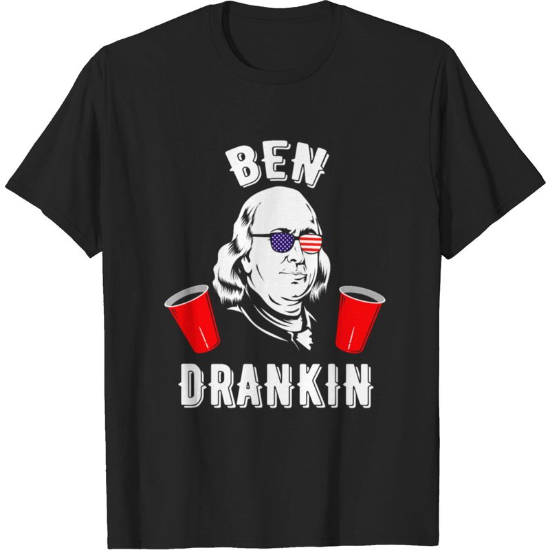 T-shirt Ben Drankin Benjamin Franklin Lunettes pour hommes — T-shirts pour hommes