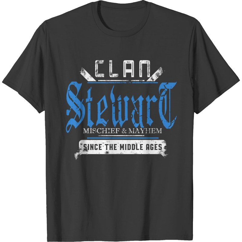 Clan Stewart Mischief And Mayhem Since The Middle T-shirt for Men — Mens T Shirts