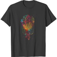 Hot Air Balloon T Shirt for Men - Black