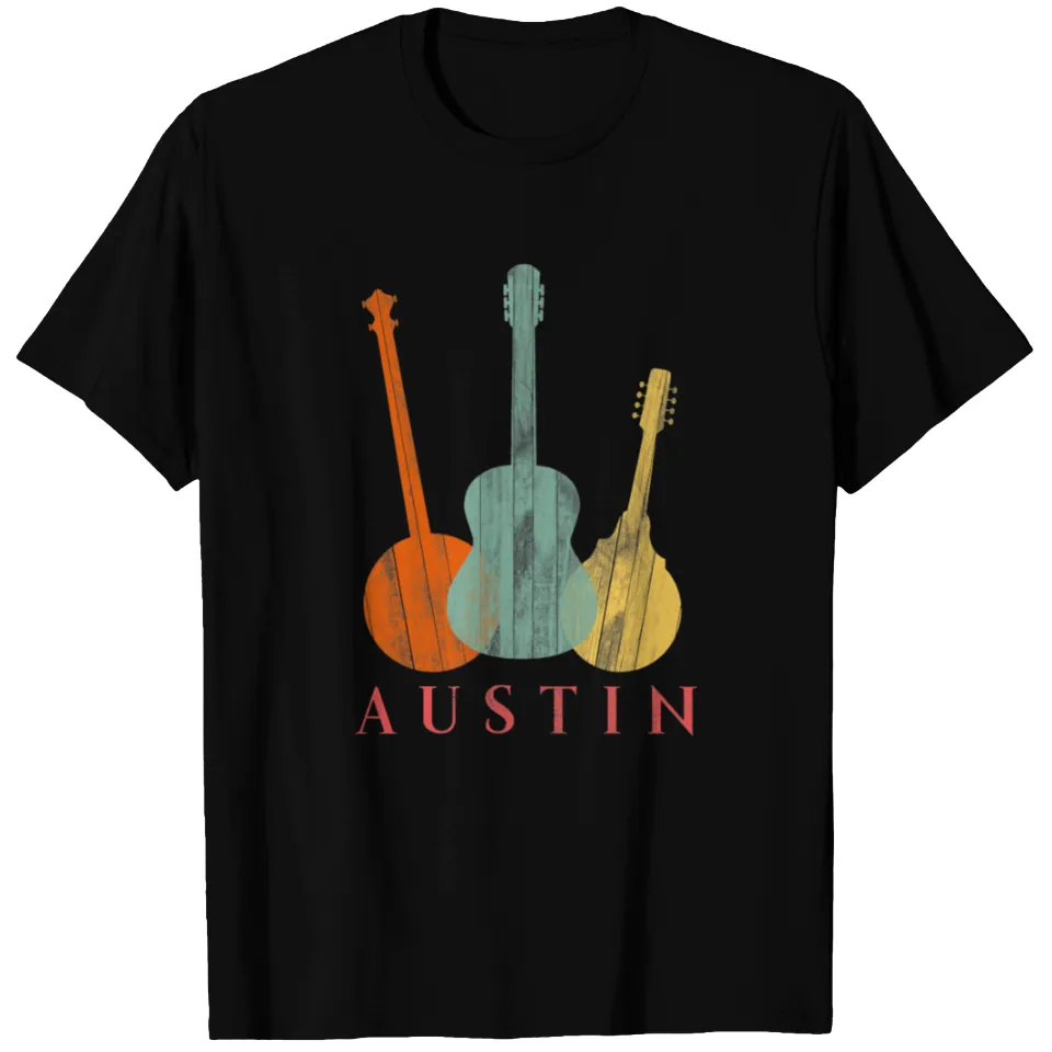 T-shirt Distressed Musique Austin Texas pour Hommes — T-shirts pour hommes
