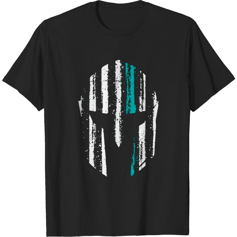 T-shirt Distressed de sensibilisation au PTSD avec casque de guerrier spartiate pour hommes — T-shirts pour hommes
