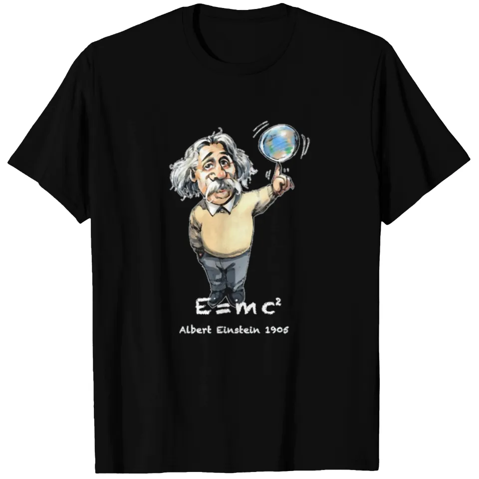 Albert Einstein E=mc² T-Shirt for Men in Black